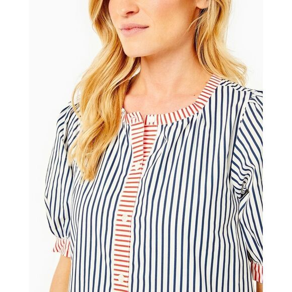 NWT Addison Bay Cabana Dress In Navy, White & Red Stripe Size Small $188 MSRP - Picture 5 of 13